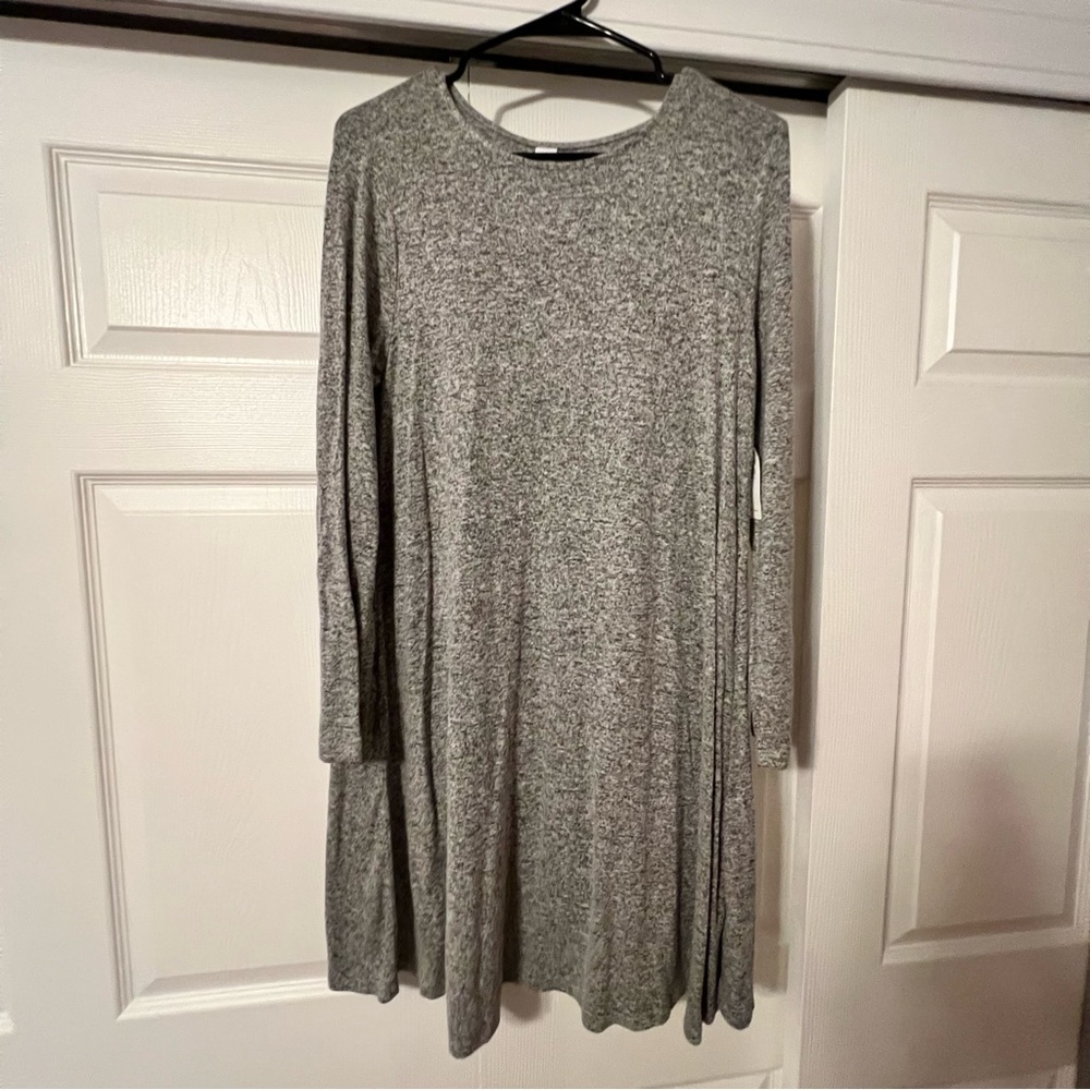 Old Navy Heather Gray Long Sleeve Dress
